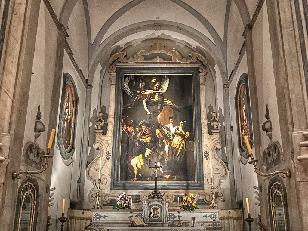 Caravaggio in a church Naples
